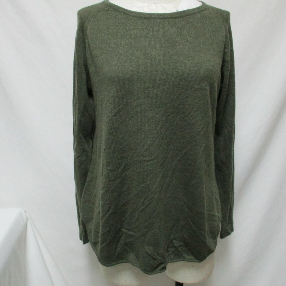M Magaschoni Back Button Sweater Top Pullover Oli… - image 3